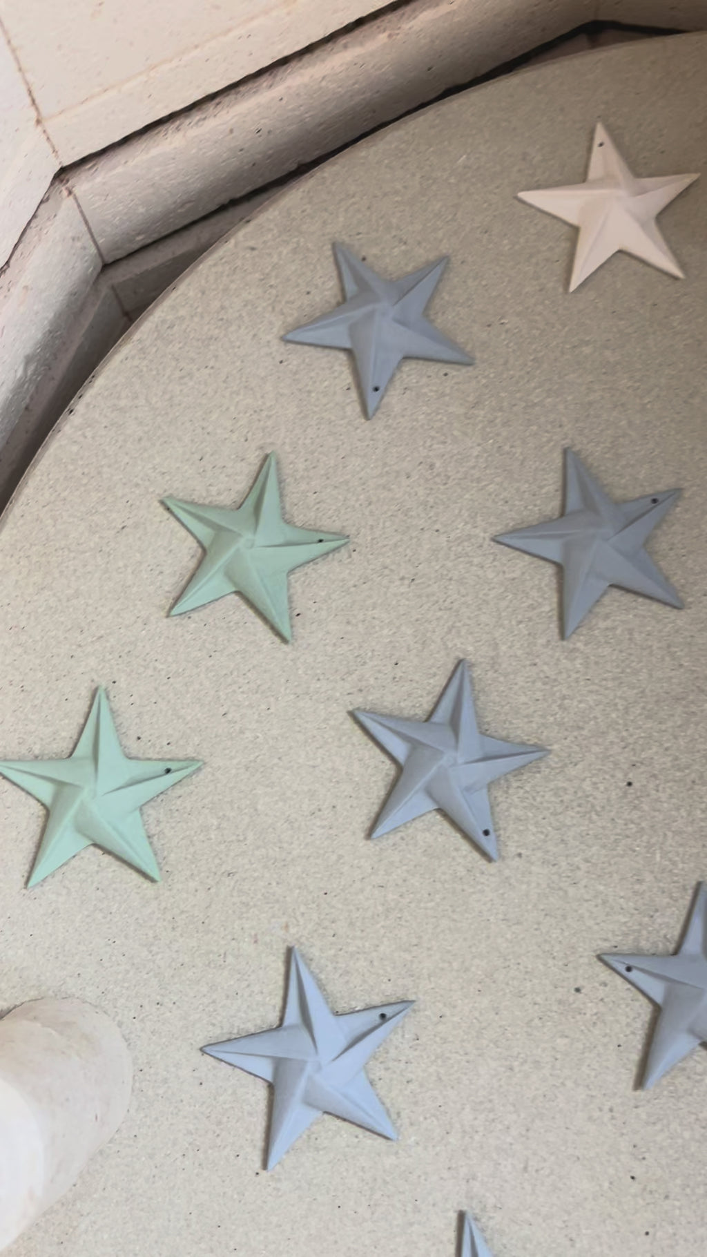 Handgefertigter Porzellan Stern Anhänger | Origami Papierstern | Weihnachtsanhänger als kleines Geschenk