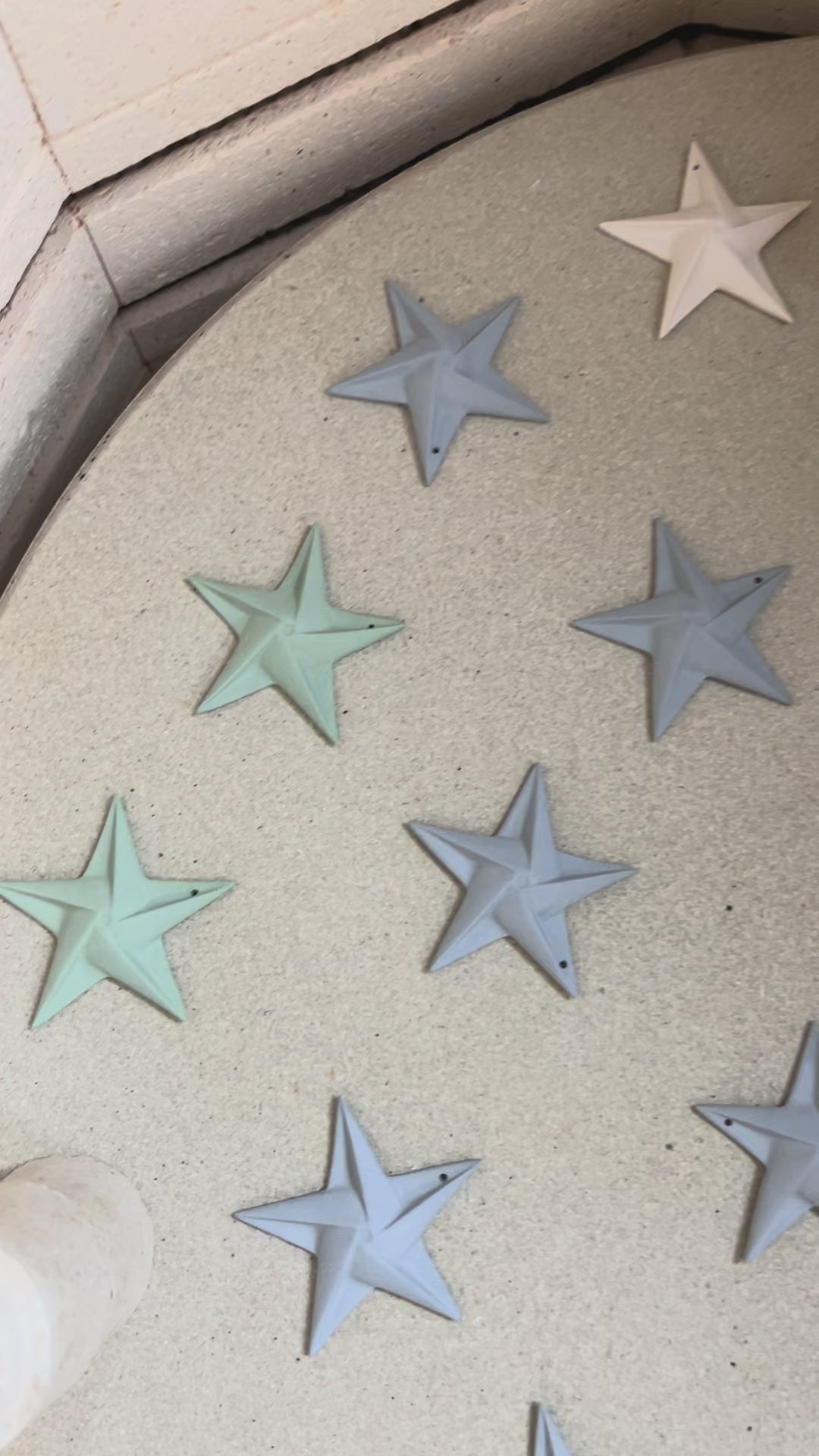 Handgefertigter Porzellan Stern Anhänger | Origami Papierstern | Weihnachtsanhänger als kleines Geschenk